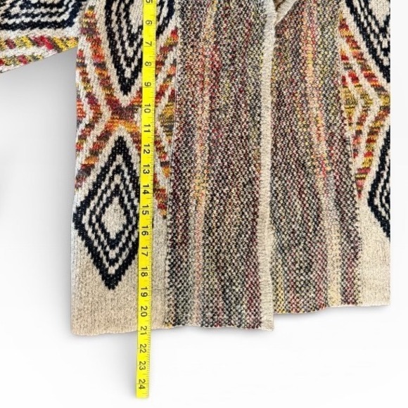 Woven Heart Southwestern Geometric Shawl Collar Cardigan Sweater Tribal Size 14 - Picture 7 of 8